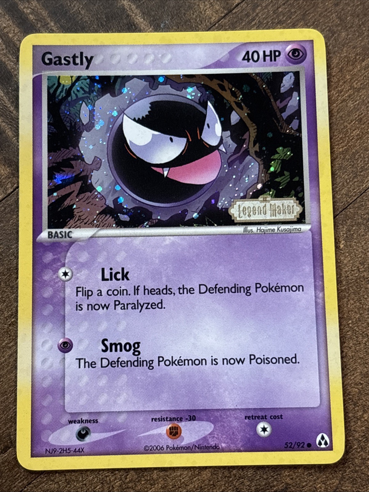NM/M Gastly 52/92 Legend Maker Reverse Holo Stamped
