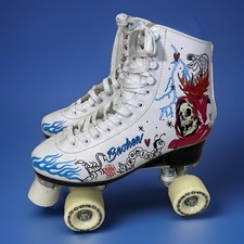 Broken Promises Roller Skates M 6.5/W 8 Tattoo Flames Skull Graphic EU 38.5