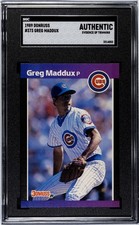 1989 Donruss Greg Maddux #373 SGC Authentic Chicago Cubs  