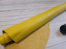 3-4oz MATTE YELLOW GOLD SMOOTH SOFT GRAIN LEATHER HIDE PANEL,SHEET,SQUARE 19 sq