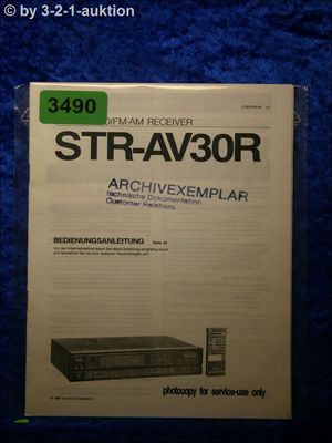 Sony Bedienungsanleitung STR AV30R Receiver (#3490)