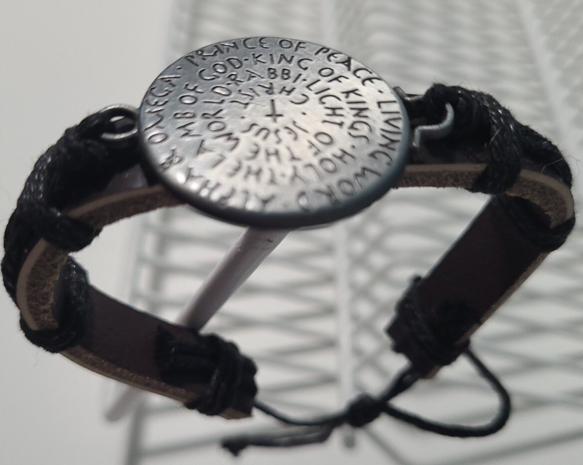 Bracelet Leather Handmade Scripture - image 2