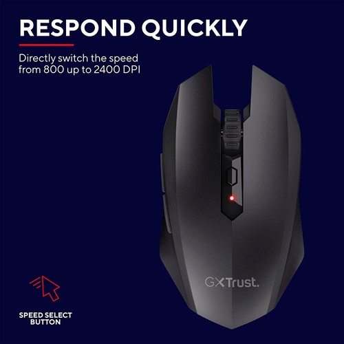 Trust Gaming GXT 115 Macci Wireless Gaming Mouse, 800-2400 DPI - Black - Picture 3 of 10
