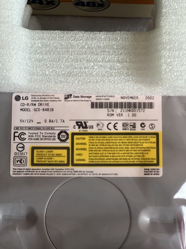 CD Re-Writer LG MODEL: GCE-8481B brand-new in box Free Postage Australia Only - Picture 3 of 7