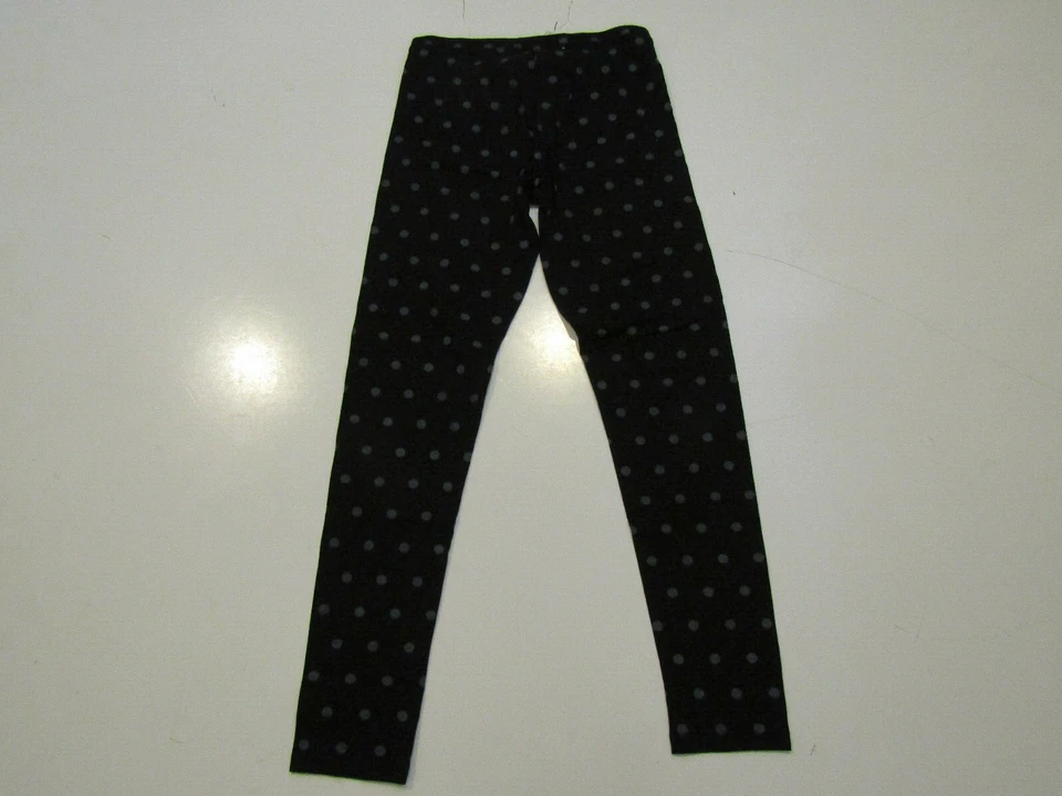 NUEVO CON ETIQUETAS Mujer JUNE & DAISY Negro Gris Lunares Pantalones Leggings Talla Pequeña S Foto 3 de 4