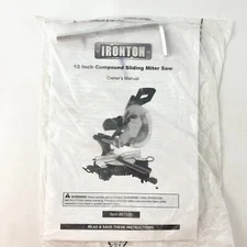 Ironton 12” Miter Saw Tool Owners Operators Users Manual And Tool