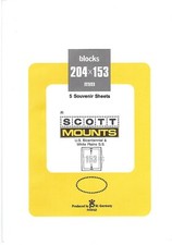 Uni-Safe Scott Prinz Split-Back G204x153 mm - 5 BLACK Stamp Mounts, $13.50