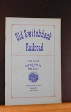 Old Switchback Railroad By Harry David Lentz Jr Copyright 1946 29 Pages Trolley