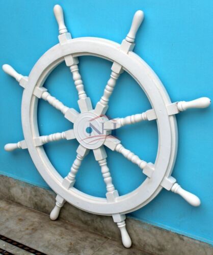 Nautical Captain Home décor 24" Pirate Wooden ship wheel Steering Wall Pirate - Picture 1 of 8
