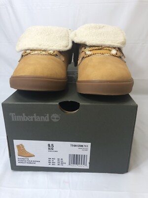 TIMBERLAND WOMEN'S DAUSETTE FLEECE FOLD DOWN WHEAT NUBUCK SIZE 9.5