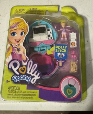 B104 Mattel Polly Pocket Heart Shape Living Room Compact with Accessories - NEW