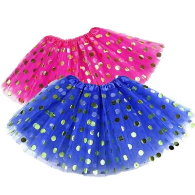 2 Stück Tutu Rock Kostüm MÄDCHEN KINDER Röcke Tanz Party (SPD H rosa + R blau)