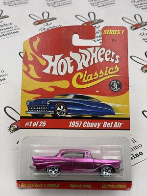 Die Cast '' 1957 Chevy Bel Air '' 1/25 Serie 1 Hot Wheels Skala 1/64