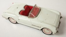 1953 Corvette Tin Toy Car S4R MF317 JSF6 White Friction Drive Parts Car
