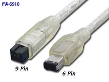10 ft. IEEE 1394a 6 Pin to 9 Pin 1394b Firewire Cable