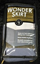 Wonder Skirt Wrap Around Bed Bedskirt Dust Ruffle 15" Drop Twin Steel Blue - NIP