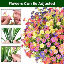 New Artificial Flowers for Outdoor,12 PCS Silk flowers for Color 12pcs