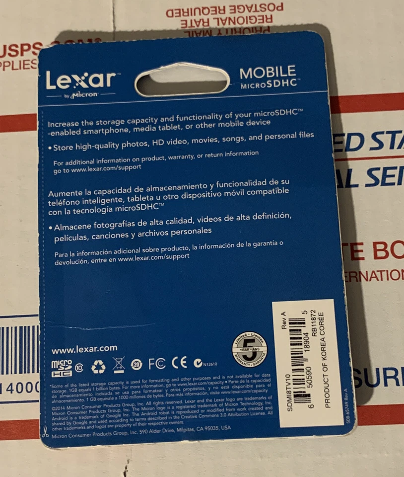 Lexar Mobile Micro SDHC 8 GB Class 10 NEW/FACTORY SEALED - Image 3 of 4
