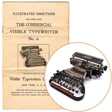 ORIGINAL Commercial Visible No 6 Typewriter Instruction Manual Antique Vtg thumbnail