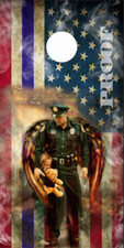 Police Angel American Flag Cornhole Wrap Bag Toss Skin Decal Sticker