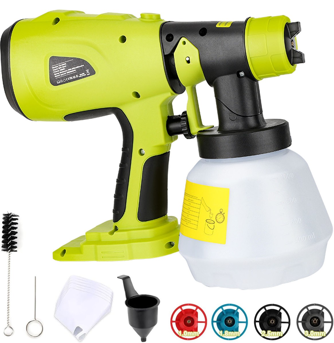 1000ML Electric Cordless Paint Sprayer for Ryobi 18V Battery
