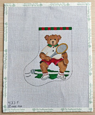 Melissa Shirley Handpainted Needlepoint Canvas: TENNIS BEAR STOCKING 433-F 2000