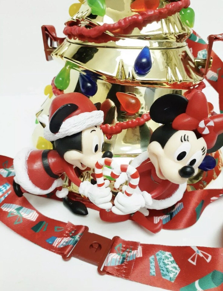 Walt Disney World 50th Light Up Gold Christmas Tree Popcorn Bucket