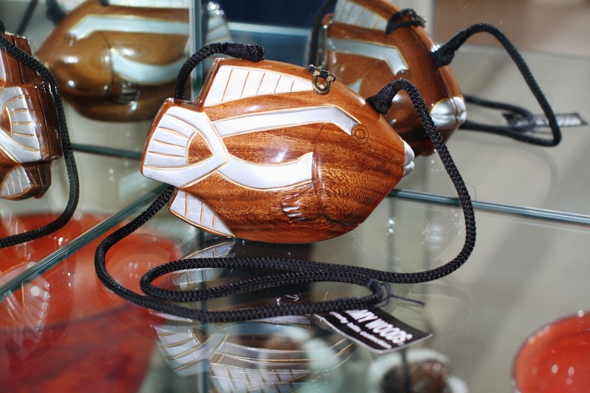 TIMMY WOODS PETER PIRANHA FISH HAND CARVED BAG CLUTCH MINAUDIERE