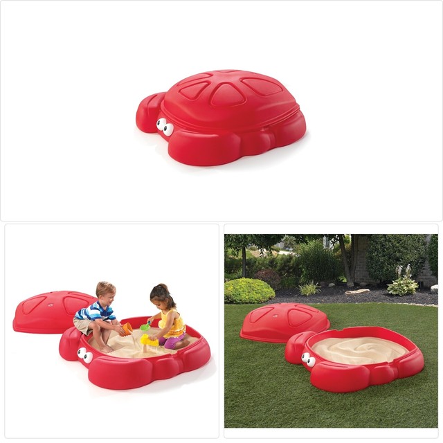 Step2 Crabbie Sandbox Kids Plastic Outdoor Sandbox with Cover for sale
