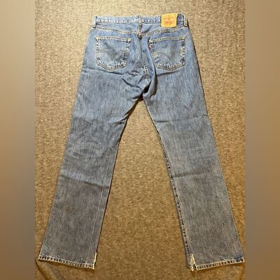 Levis 501 jeans men s 36x34 blue Straight Leg button fly cotton comfort work