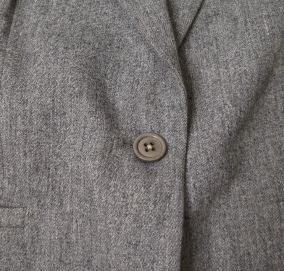 Chaqueta Blazer Clásica JH Coleccionable Damas Mezcla Lana Gris Botones Talla 12 Foto 2 de 4