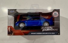 Fast Furious Brian's Nissan Skyline GT-R R34 Blue Diecast 1:32 Scale Jada
