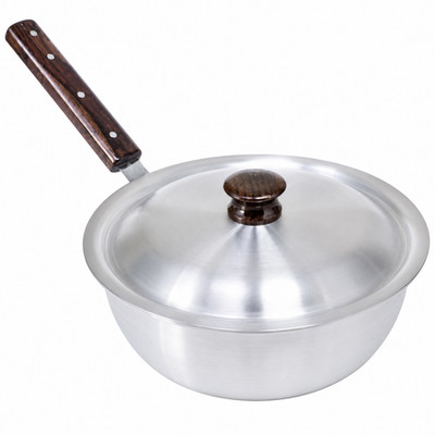 Profi Aluminium Bratpfanne Huhn Curry Holzgriff Deckel
