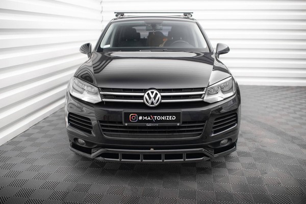 Front Ansatz FüR Volkswagen Touareg Mk2 Frontspoiler Spoilerschwert Schwarz-image