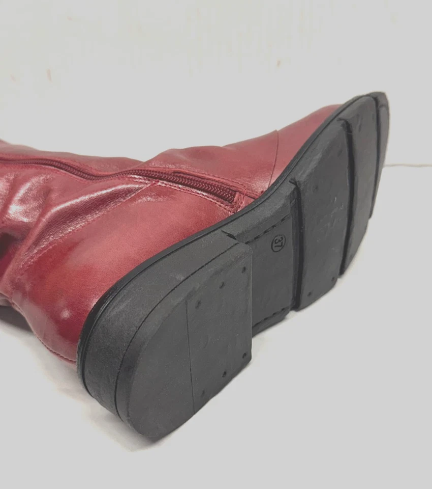 BOTAS DE CUERO SUAVE MIZ MOOZ CREMALLERA LATERAL BURDEOS 37EU / 7US NUEVAS # Z-83 Foto 2 de 4