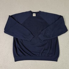 Vintage Tultex Sweatshirt Adult XL Blue Blank Crewneck Pullover 90s Essential