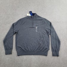 Nautica Navtech Sweater Mens Medium Gray Quarter Zip Pullover Mock Neck