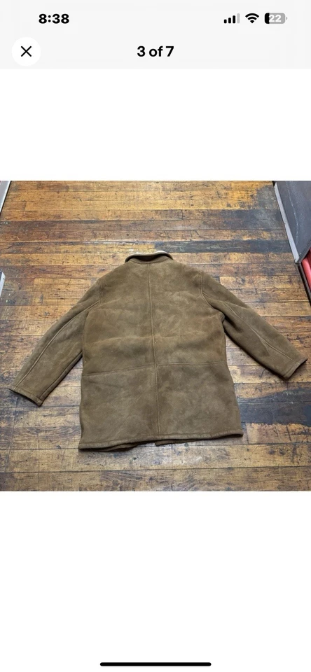 SALE.  POLO Ralph Lauren Shearling Lined Suede Car Coat Sz XL Ranch Western - Image 3 of 4