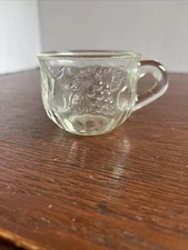 Vintage Jeanette Punch Bowl Cup Clear Glass Fruit Design Replacement