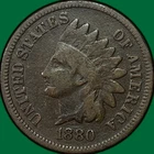 1880 Indian Head Cent Very Good VG Coin #39910