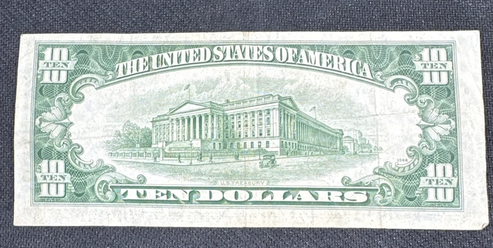1950 A $10 Note, FRN, Boston, STAR Note Misaligned Edge A06505955* Estate Sale  - Image 2 of 2