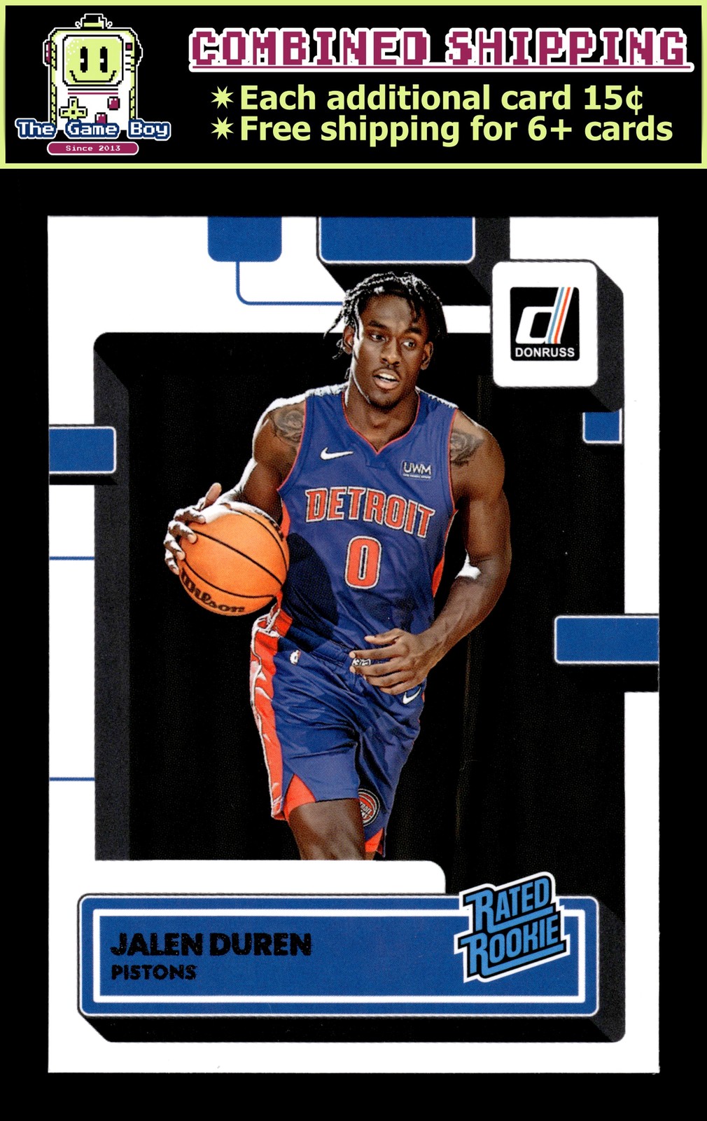 2022-23 Donruss #213 Jalen Duren - Detroit Pistons Rated Rookie