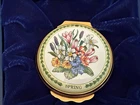 Halcyon Enamel Trinket Box "WHO PLANTS A GARDEN...."  w/BOX ~ 37/250