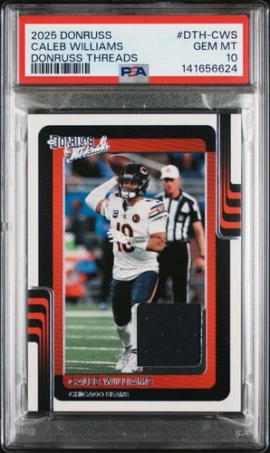 2025 Panini Donruss Threads Caleb Williams #DTH-CWS PSA 10