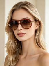 Bottega Veneta BV1418S Women's Knot Aviator Red Frame Sunglasses