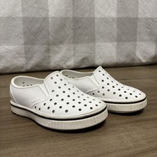 Native Shoes Toddler Size 9C White Slip On Sneakers Perforated Comfort