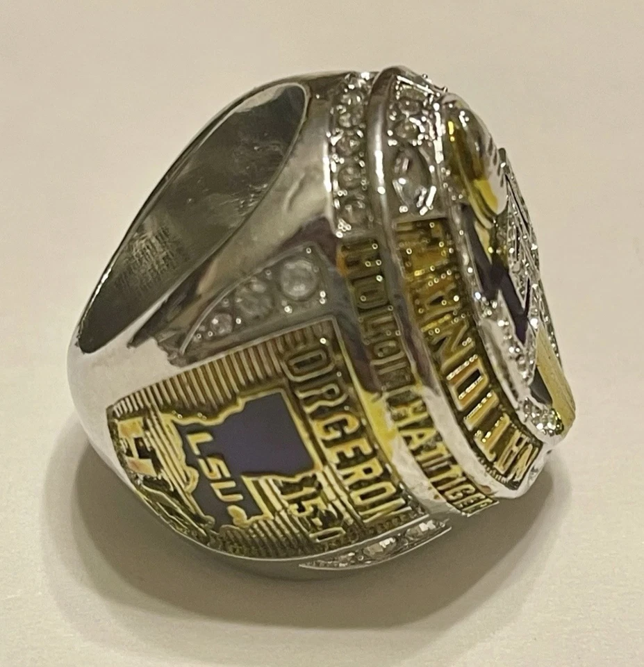 Anillo de campeonato de fútbol LSU 2019 réplica arte personalizado Foto 3 de 4