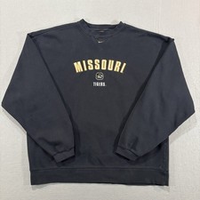 Y2K Nike Missouri Tigers Center Swoosh Crewneck Sweatshirt Sz XL Navy University