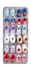 Over Door Baby Shoe Organizer Hanging Storage for 12 Pairs Grey