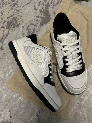 New Gucci MAC80 Distressed Leather Women's GG Logo Sneakers Size EU 35/US 5